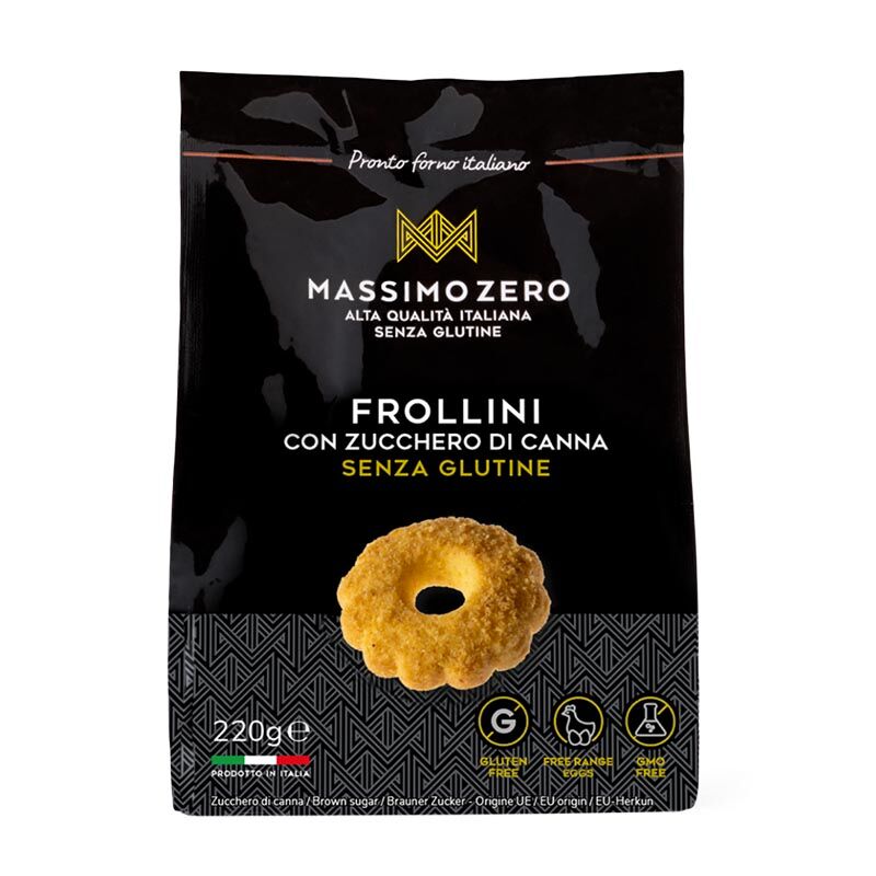 massimo zero srl massimo zero alimenti senza glutine prodotti da forno frollini con zucchero di canna 220 g