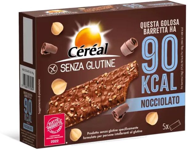 nutrition & sante' italia spa cereal linea senza glutine nocciolato croccante e gustoso snack 5 barrette 90 kcal