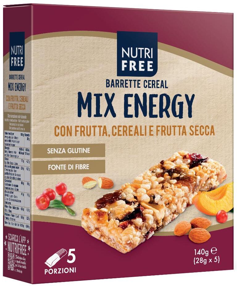 nt food spa nutrifree alimenti senza glutine snack e merende barrette cereal mix energy 5 x 28 g