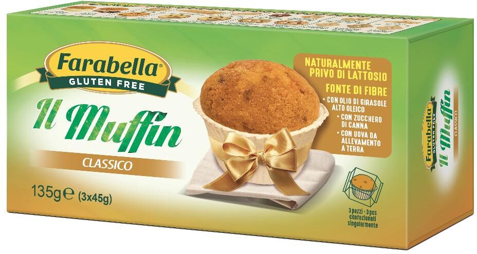 bioalimenta srl farabella muffin classico 3 pezzi da 45 g