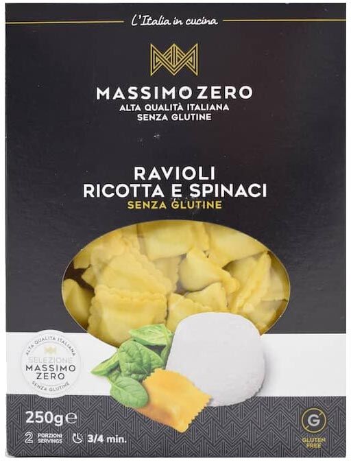 MASSIMO ZERO Srl Massimo Zero Alimenti senza Glutine Ravioli Ricotta e Spinaci 250 g