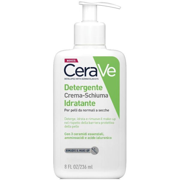 l'oreal cerave detergente crema-schiuma idratante viso 236 ml