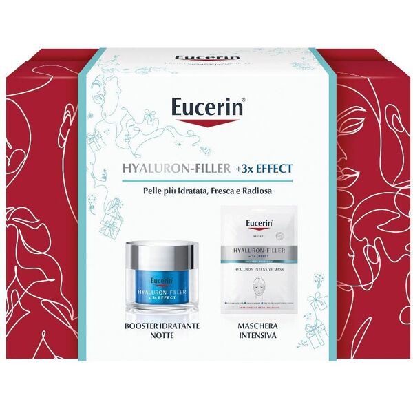 beiersdorf spa eucerin xsmas hyalur filler booster notte + maschera intensiva viso cofanetto natale