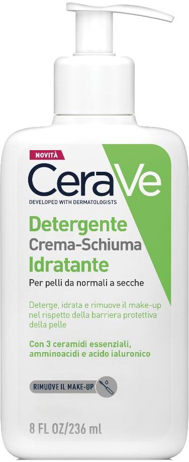 l'oreal cerave detergente crema-schiuma idratante viso 236 ml