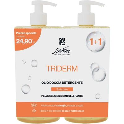 Bionike Triderm Olio Doccia Detergente Bipack 750ml + 750ml Bionike Triderm Olio Doccia Detergente Bipack 750ml + 750ml