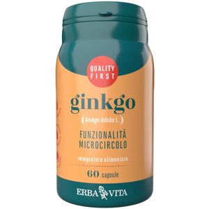 Erba Vita Integratori alimentari a Base Vegetale Ginkgo Biloba Microcircolo ed energia Mentale 60 Capsule