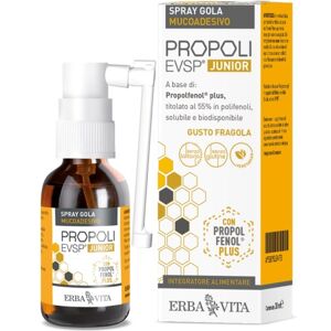 Erba Vita Linea Benessere Vie Respiratorie Propoli EVSP Spray Gola Junior Integratore per Bambini 20 ml