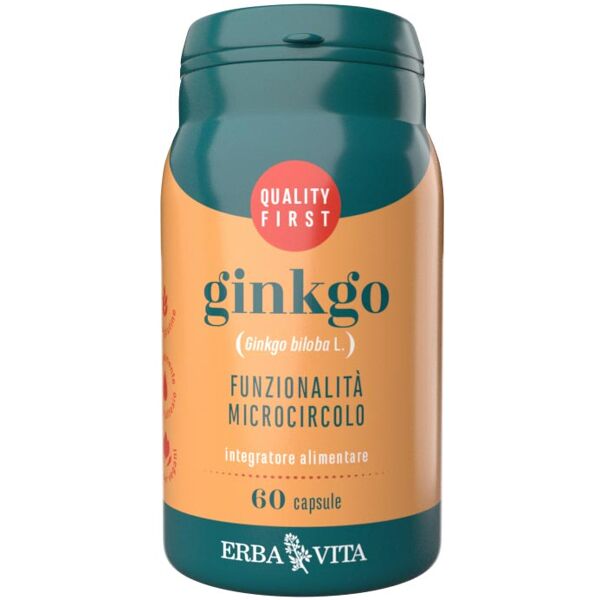 erba vita integratori alimentari a base vegetale ginkgo biloba microcircolo ed energia mentale 60 capsule