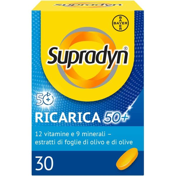 bayer spa supradyn  vitamine e minerali ricarica 50+ over 50 integratore 30 compresse