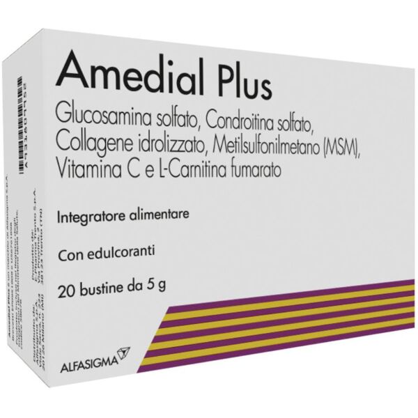 alfasigma spa amedial plus glucosamina collagene integratore alimentare 20 buste