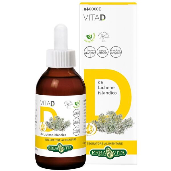 erba vita integratori alimentari a base vegetale vita d gocce vitamina d3 50 ml