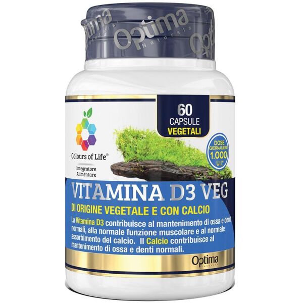 optima naturals srl vitamina d3 veg 60cps colours