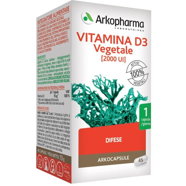 arkofarm srl arkocapsule vit.d3 veg.45cps