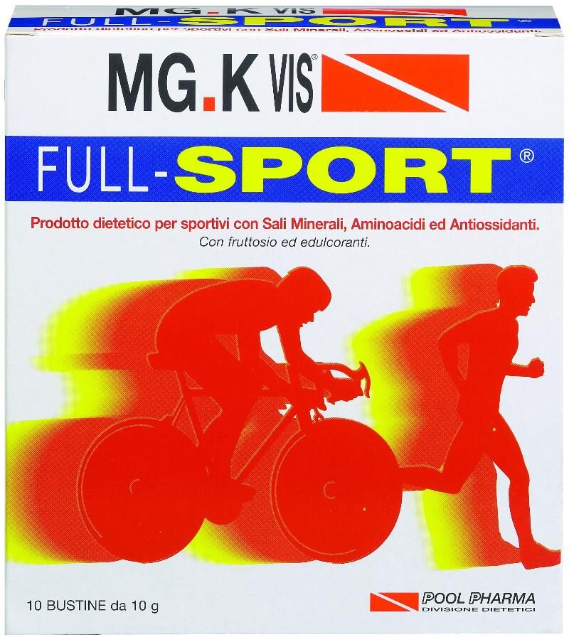 pool pharma srl mgk vis  integrazione sportivi full sport integratore 10 buste da 10 g