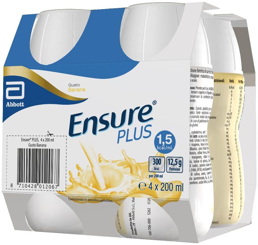 abbott nutrizione domiciliare ensure plus integrazione 4x200 ml banana