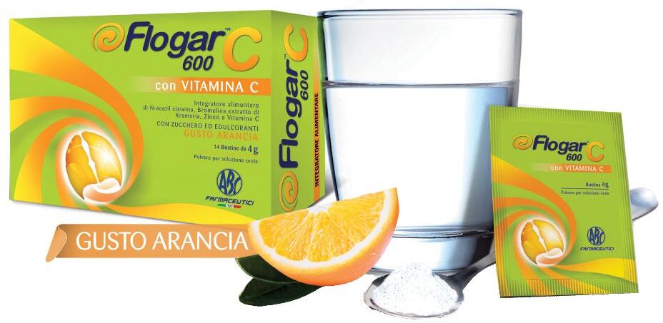 abc generico flogar  c 600 con vitamina c 14 bustine gusto arancia