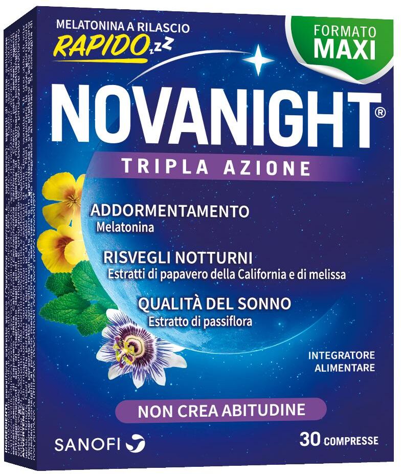 opella healthcare italy srl novanight tripla azione integratore a rilascio rapido 30 compresse