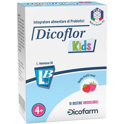 DICOFARM SpA Dicoflor Kids Integratore Fermenti Lattici 18 Bustine Orosolubili DICOFARM SpA Dicoflor Kids Integratore Fermenti Lattici 18 Bustine Orosolubili