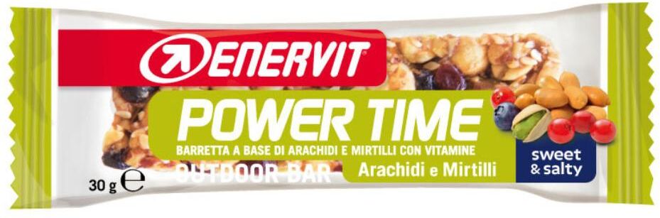 Enervit Power Time Barretta Arachidi e Mirtilli Con Vitamine 30 Grammi