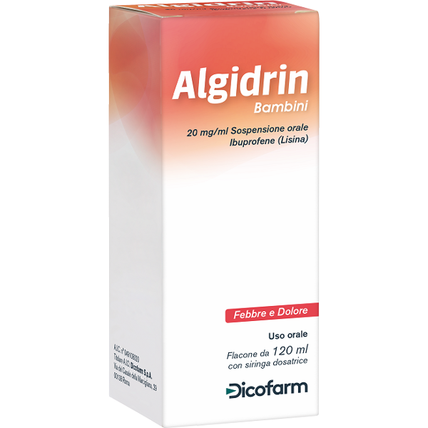 dicofarm spa algidrin bambini 20 mg/ml sospensione orale flacone 120 ml