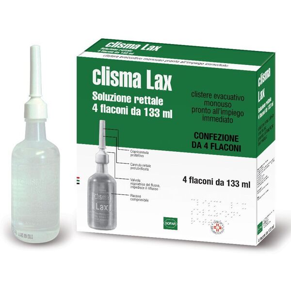 alfasigma spa clisma lax soluzione rettale clistere evacuativo monouso 4 clismi 133 ml