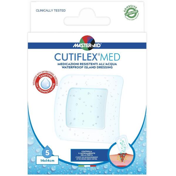 pietrasanta pharma spa medicazione adesiva impermeabile trasparente master-aid cutiflex 14x14 5 pezzi