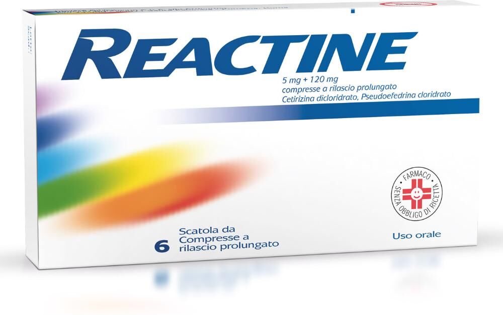 Johnson & Johnson Reactine 5 Mg + 120 Mg Compresse A Rilascio Prolungato, 6 Compresse In Blister Pvc-Aclar-Al