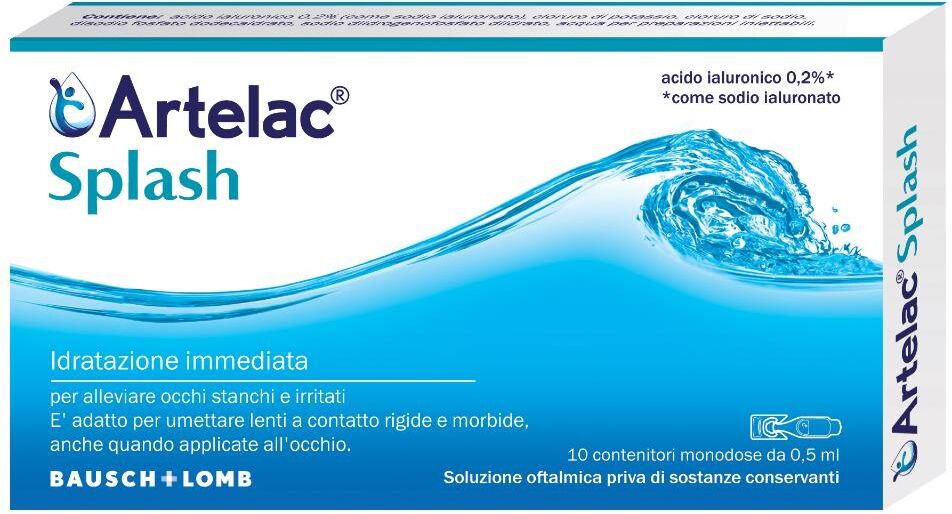 bausch & lomb baush & lomb  salute degli occhi artelac splash collirio 10 flaconcini