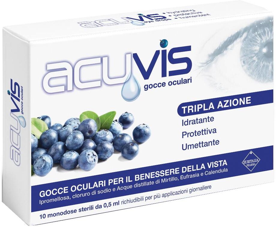 euritalia pharma (div.coswell) gocce oculari acuvis 10 flaconcini 0,5 ml