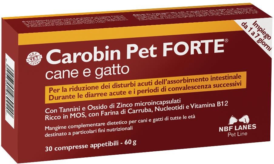 n.b.f. lanes srl carobin pet forte 30 compresse