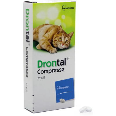 VETOQUINOL Drontal compresse per gatti 24 compresse antiparassitario interno vermifugo VETOQUINOL Drontal compresse per gatti 24 compresse antiparassitario interno vermifugo