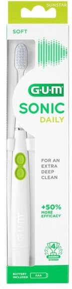 sunstar italiana srl gum - sonic daily spazzolino bianco confezione 1 pezzo