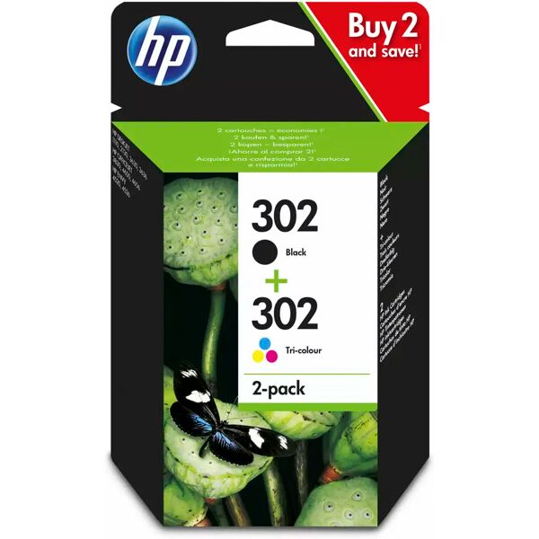 hp 2 cartucce originali  302 nero e colore