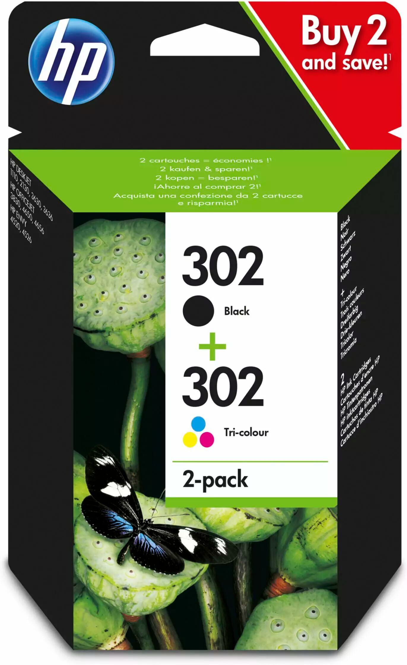 HP 2 Cartucce originali  302 Nero e colore