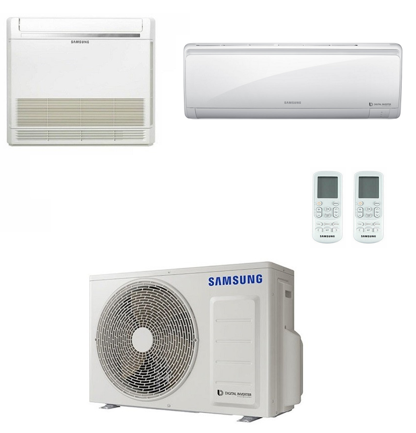 Samsung Condizionatore Samsung Dual Split 12000 A Parete Maldives + 12000 A Console Pavimento Aj050mcj2eh R410 A++