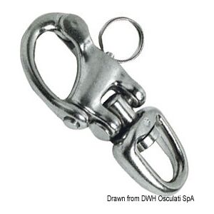 Osculati Moschettone doppio snodo in acciaio inox per spinnaker, drizze ed usi vari Moschettone inox spinnaker 105 mm