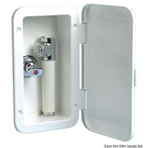 Osculati Box doccia con doccia a pulsante Mizar e miscelatore Box doccia con miscelatore tubo PVC 4 m a parete