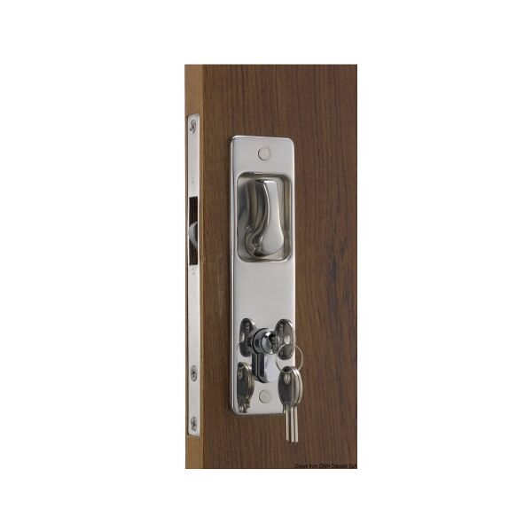 osculati serratura per porte scorrevoli con maniglie incassate, chiave yale esterna, blocco interno serratura tipo yale esterna 16/38 mm a filo