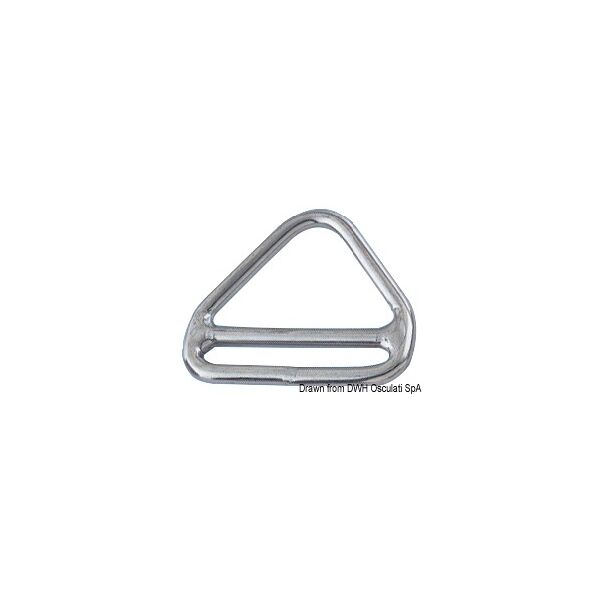 osculati anello triangolare con barretta per zerli triangolo barra inox 8x50 mm