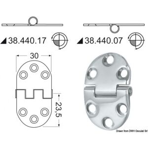 Osculati Cerniera 2 mm Cerniera inox 47x30 mm Osculati Cerniera 2 mm Cerniera inox 47x30 mm