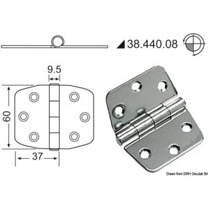 Osculati Cerniera 2 mm Cerniera inox 74x60 mm Osculati Cerniera 2 mm Cerniera inox 74x60 mm