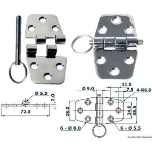 Osculati 72x38,5 mm Acciaio Inox Lucidato a Specchio con Smorzamento Vibrazioni Osculati 72x38,5 mm Acciaio Inox Lucidato a Specchio con Smorzamento Vibrazioni