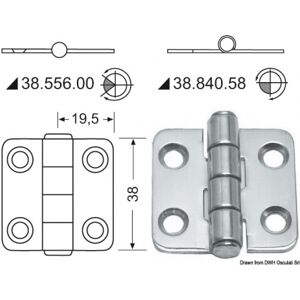 Osculati Cerniera inox 38x39 mm Osculati Cerniera inox 38x39 mm