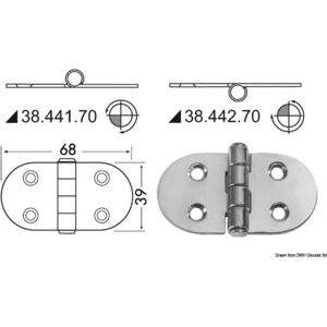 Osculati Cerniera inox rovesciata 68x39 mm Osculati Cerniera inox rovesciata 68x39 mm