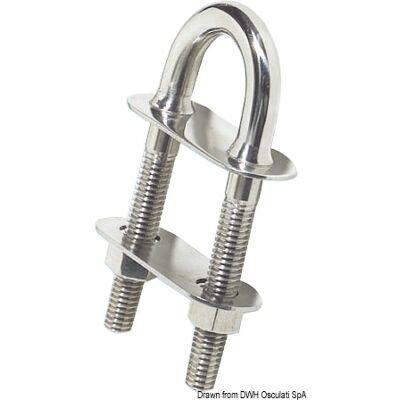 Osculati Cavallotto ad U De Luxe con raccordature coniche Cavallotto inox 110 x 9,5 mm Osculati Cavallotto ad U De Luxe con raccordature coniche Cavallotto inox 110 x 9,5 mm