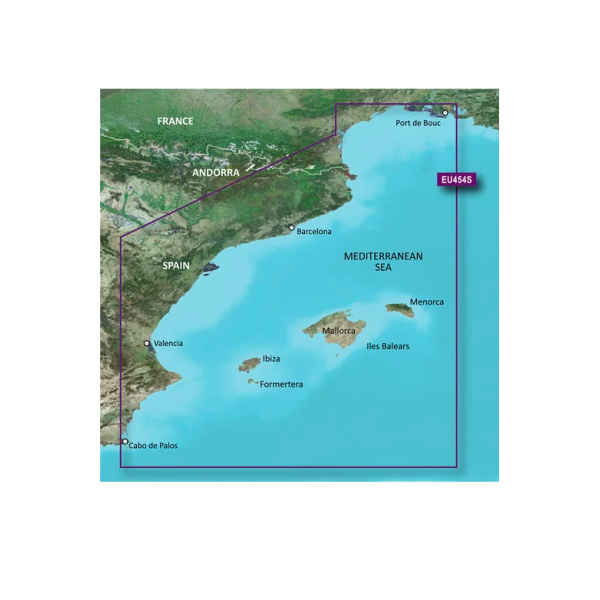 garmin cartografia bluechart g3 hd vision con supporto sd/micro sd barcellona e valencia veu454s