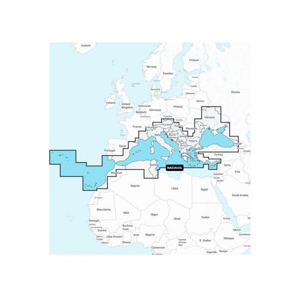 navionics cartografia + con supporto sd/micro sd mediterraneo e mar nero naeu643l