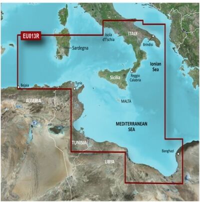 Garmin Cartografia BlueChart G3 con supporto SD/Micro SD Italia Sud Ovest e Tunisia HXEU013R