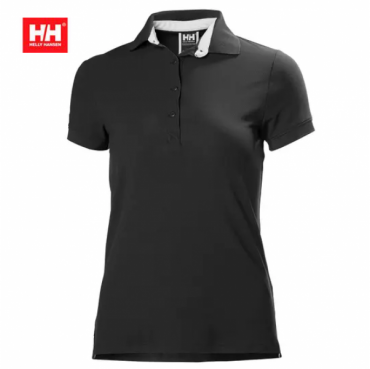 helly hansen polo crewline da donna nera manica corta in tactel xs