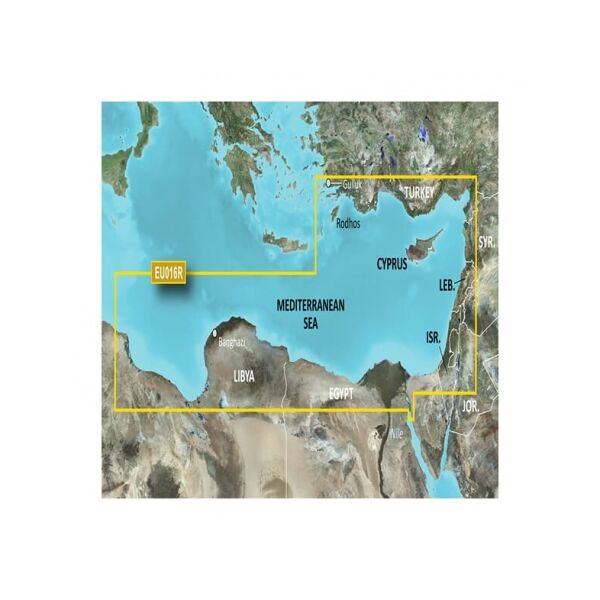 garmin cartografia bluechart g3 con supporto sd/micro sd sud est mediterraneo hxeu016r